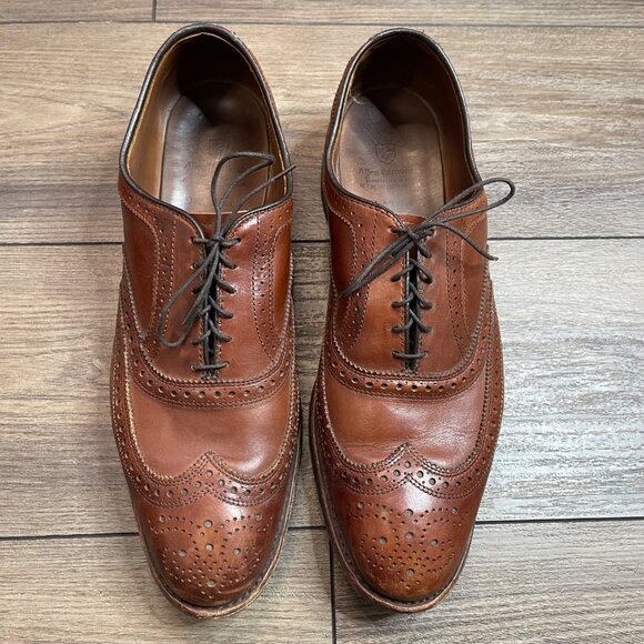 Allen Edmonds McAllister Wingtip Oxford Dress Shoe Men's 12D Dark Chili Leather - Picture 4 of 13